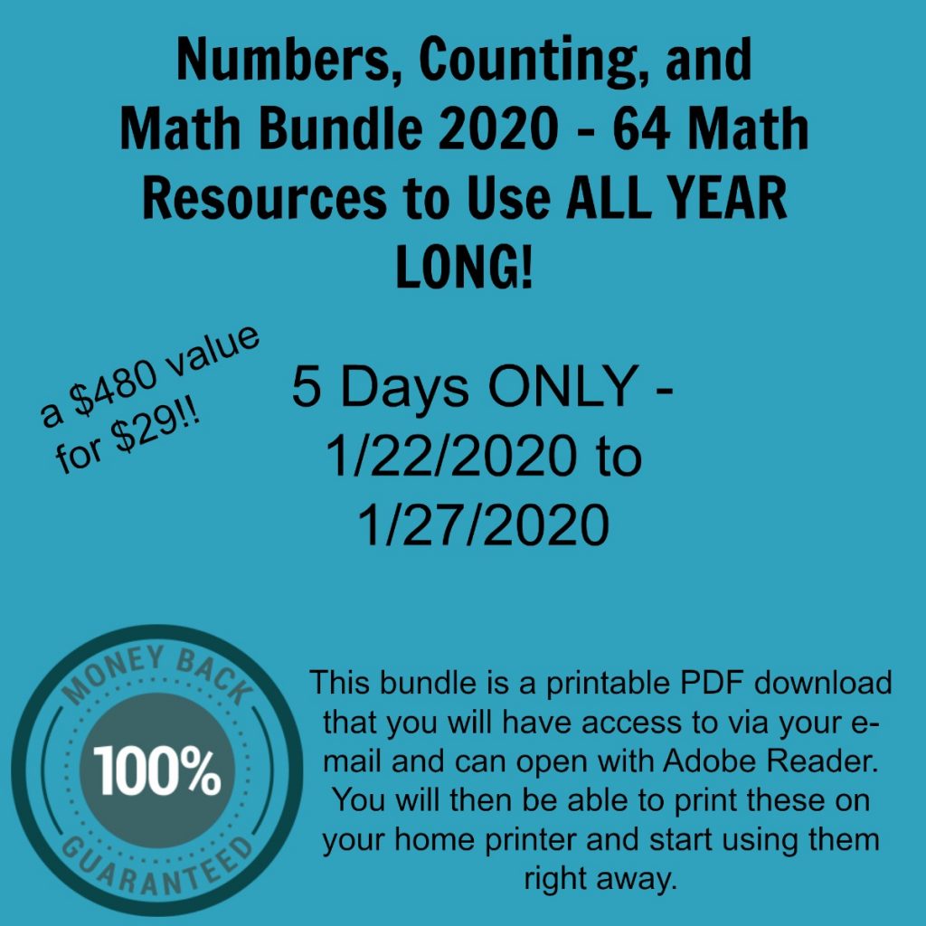 Numbers, Counting, and Math Early Childhood Bundle Sale 2020