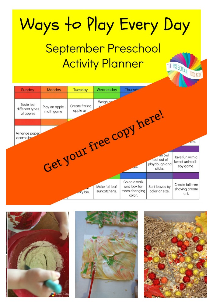 Free Printable Ways to Play in September Activity Calendar for Preschoolers