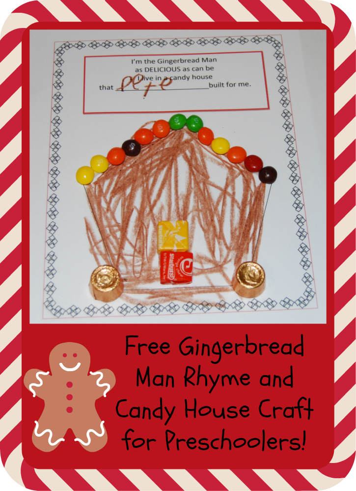 Gingerbread Man Rhyme and Candy House Craft for Preschoolers (2)