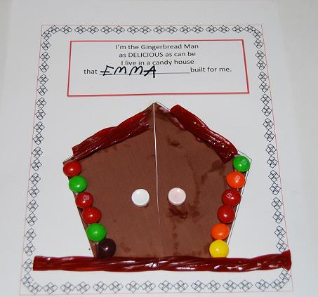 Gingerbread Rhyming Chant and Candy House for Preschool