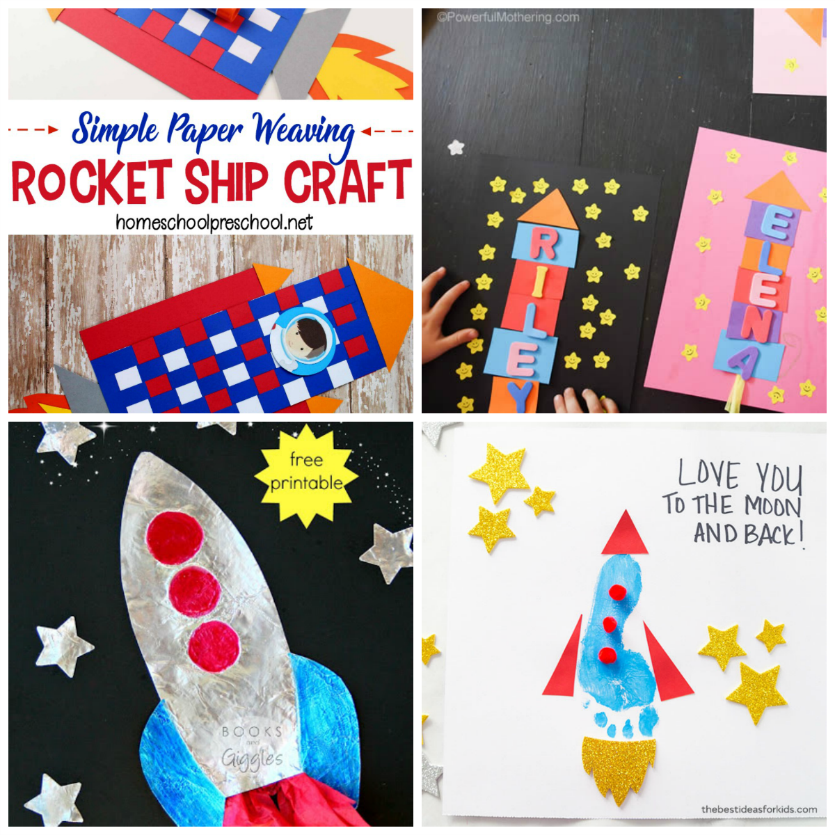 Rocket Themed Crafts and Playful Learning for Kids.