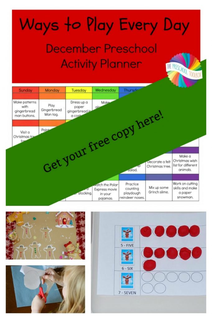 Free December Activity Calendar for Preschool