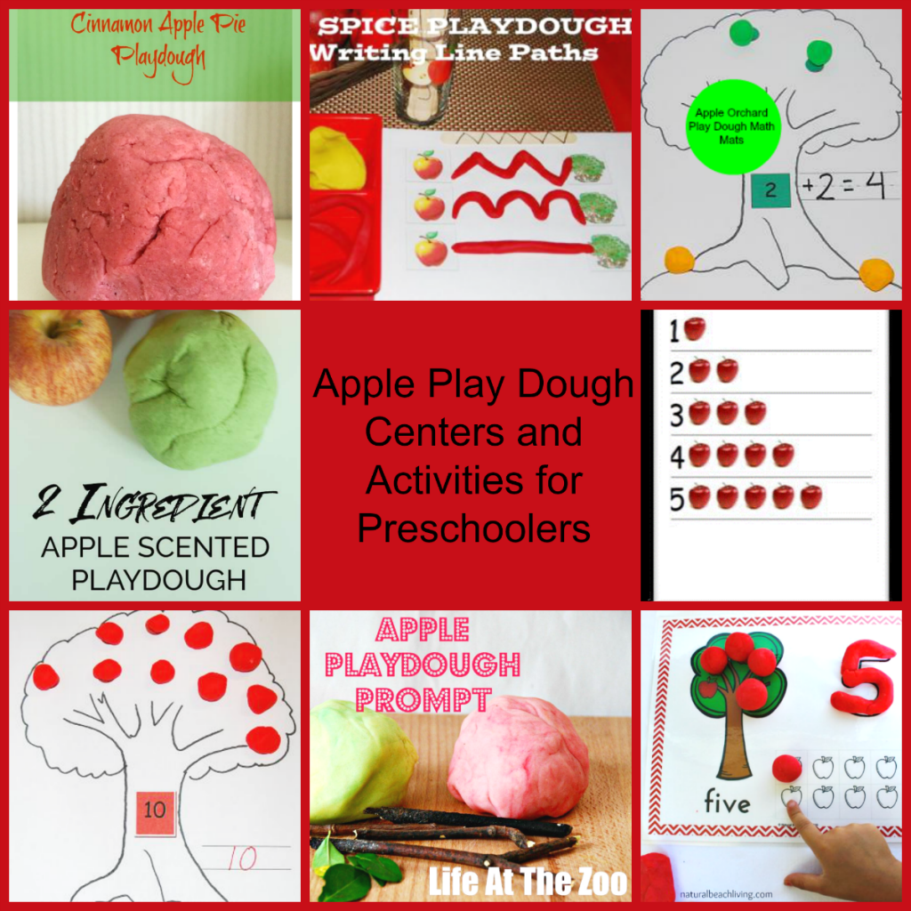 Apple-Themed Play Dough Centers and Activities for Preschoolers