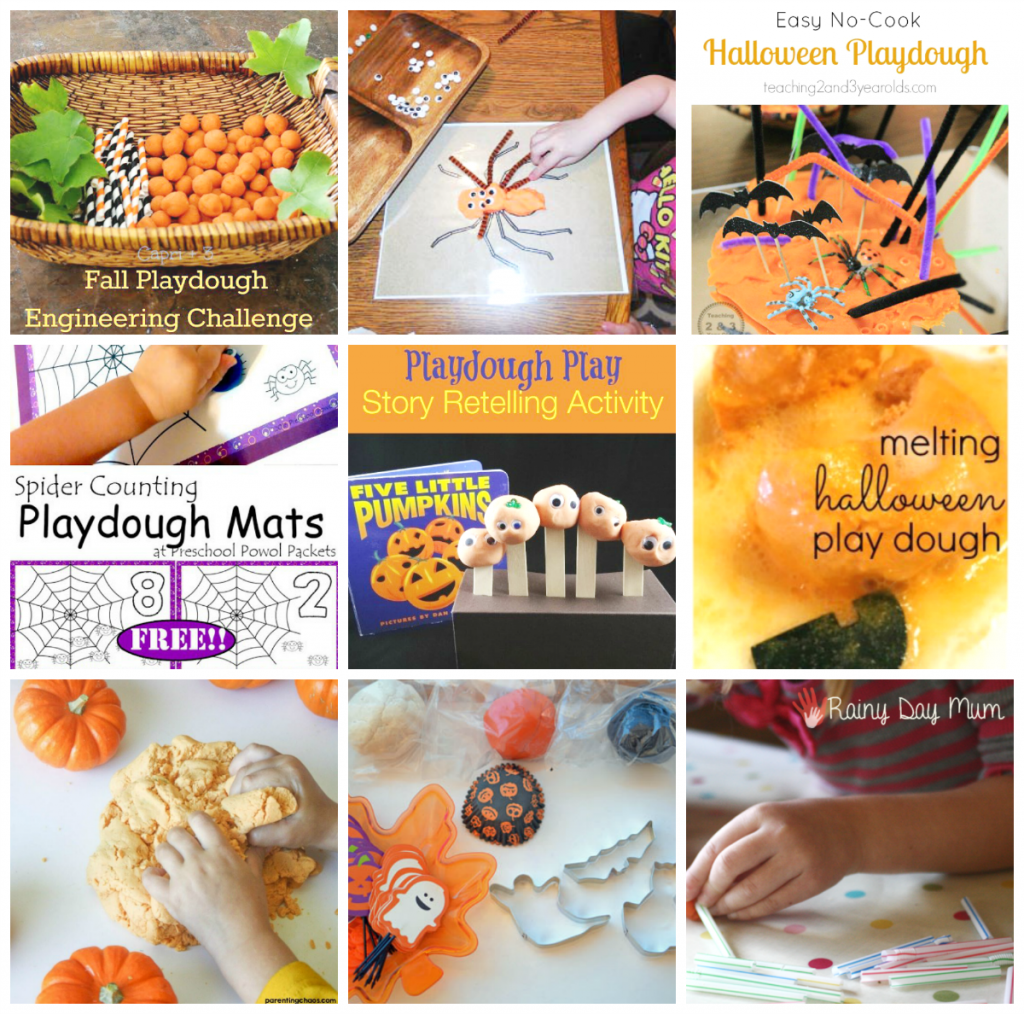 Halloween Playdough Centers and Activities for Preschoolers