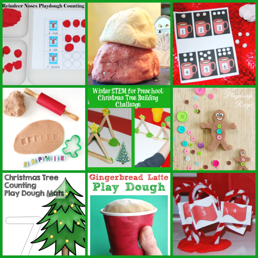 Christmas Playdough Centers and Activities for Preschoolers