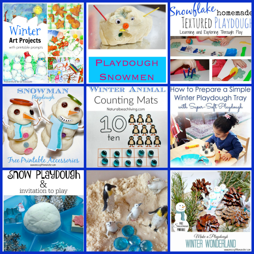 Snowmen and Winter Playdough Centers and Activities for Preschoolers