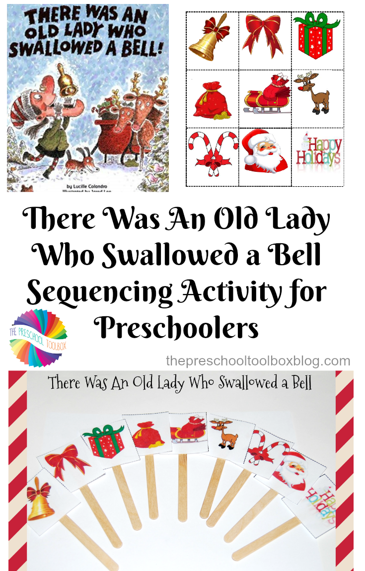 Free Preschool Sequencing Cards for There Was An Old Lady Who Swallowed a Bell by Lucille Colandro