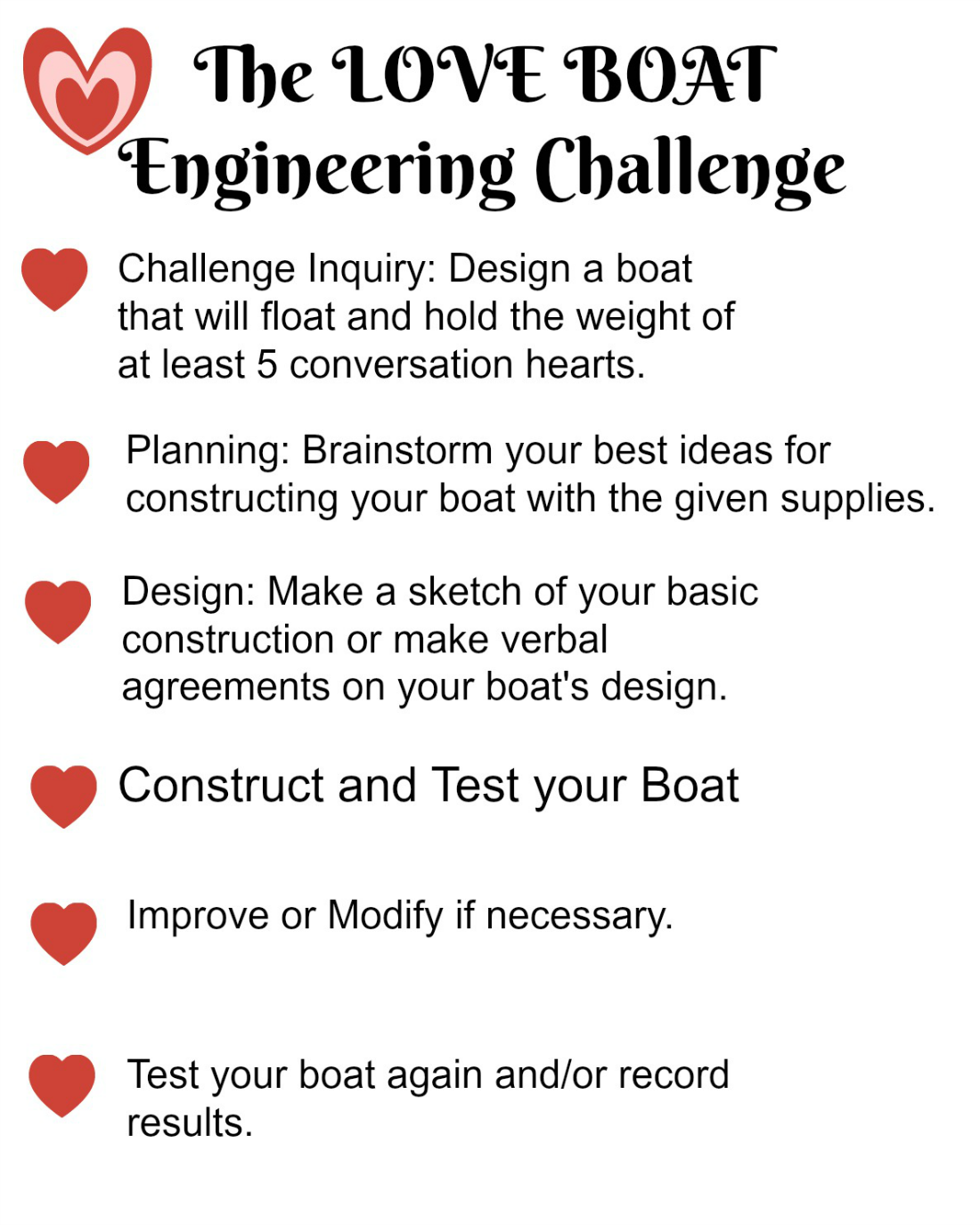 STEAM Challenge for Kids_Creating the LOVE BOAT