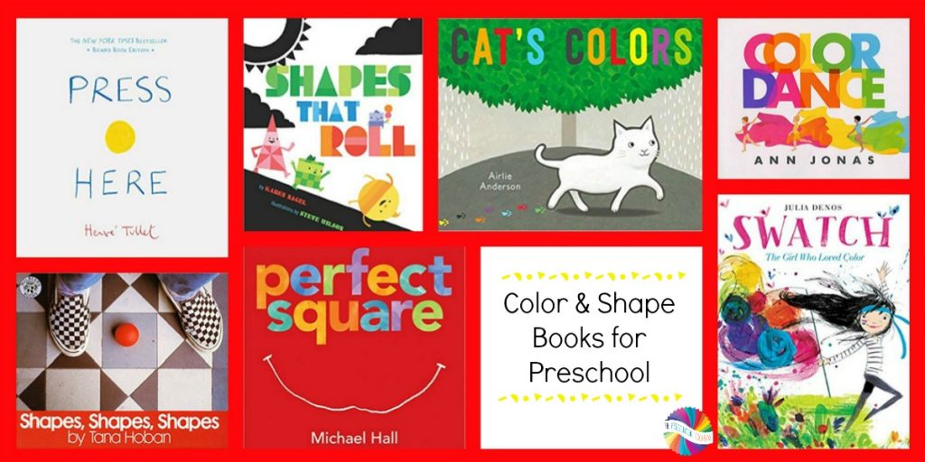 Books about Colors and Shapes for Preschoolers to use with the Ways to Play Every Day in August Activity Calendar