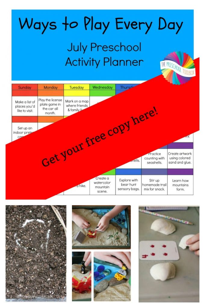 Free Printable July Activity Calendar for Preschoolers