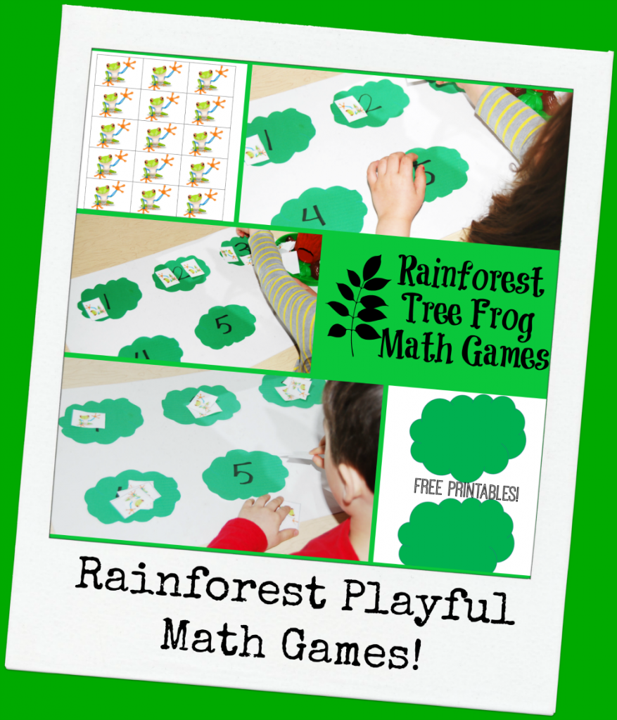 Rainforest Tree Frog Math Games for Preschool