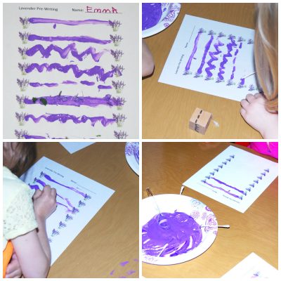 Lavender PreWriting Sensory Activity for Preschool