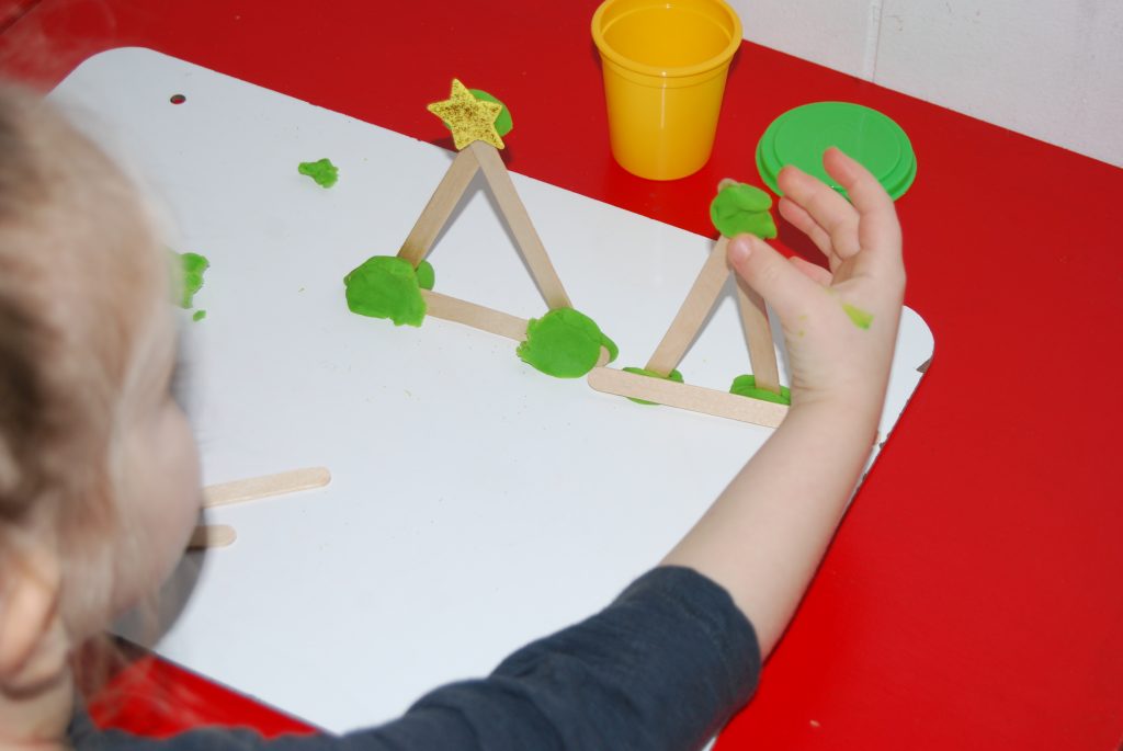 STEM Christmas Tree Building Challenge for Preschool