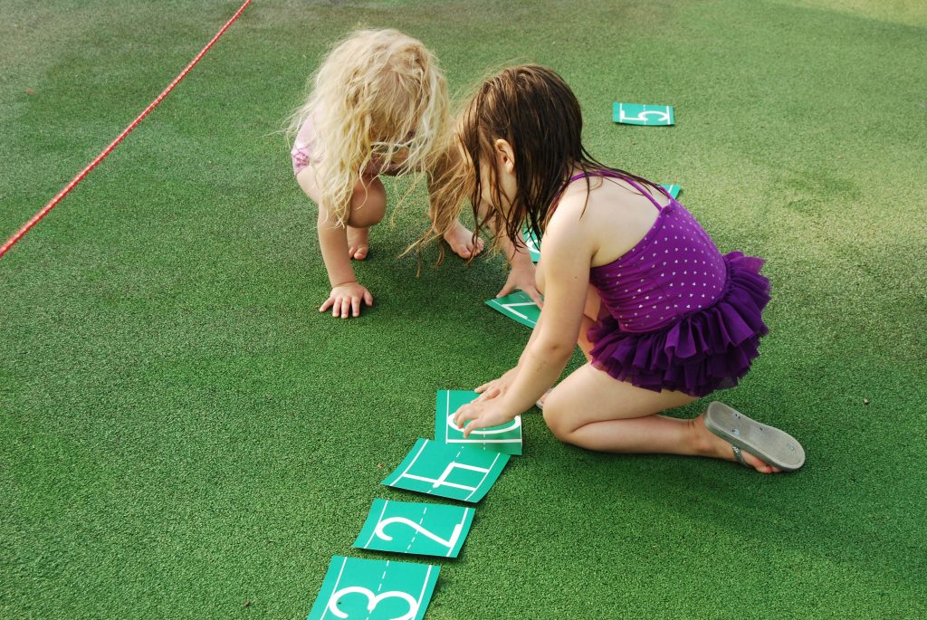 Outdoor Number Line Game for Preschool