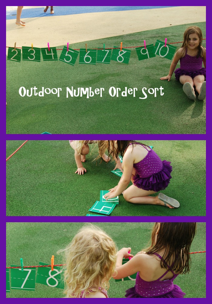 Outdoor Number Order Sorting for Preschool