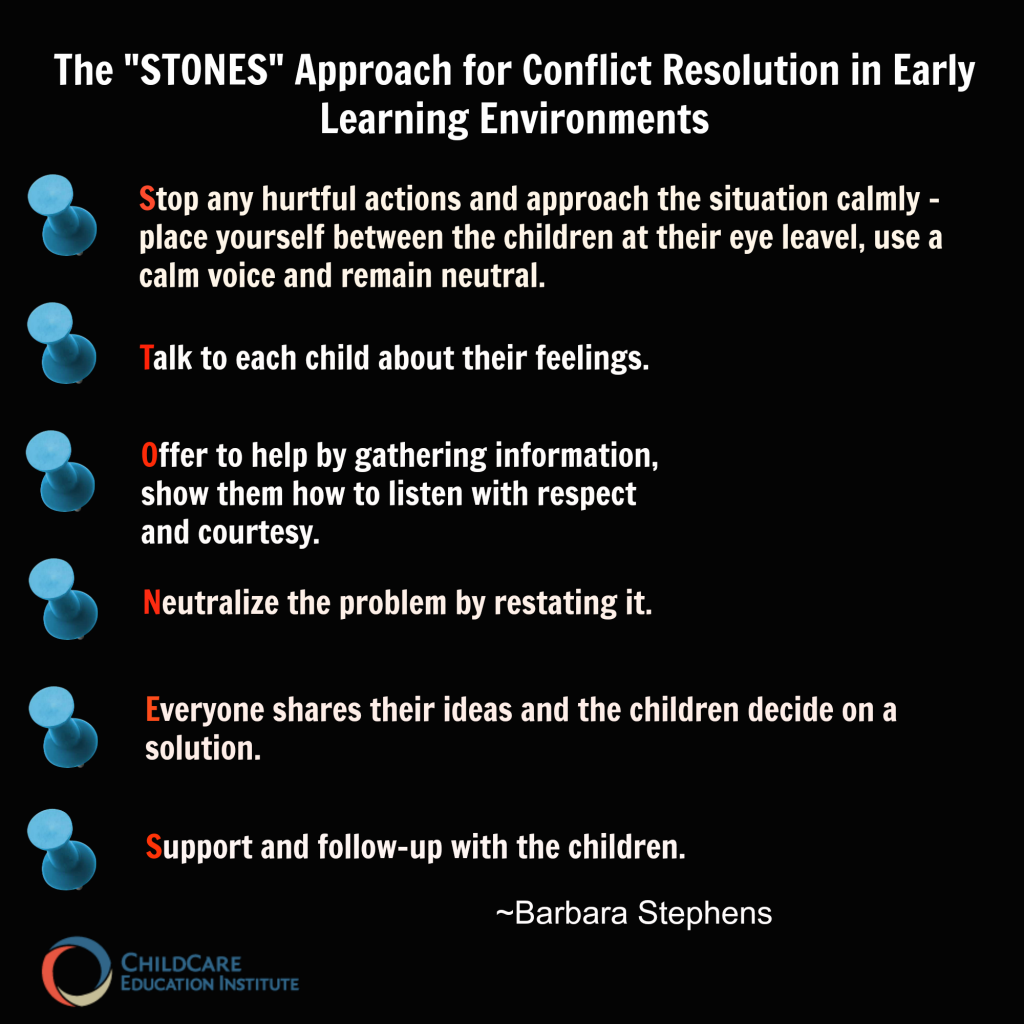 The STONES Approach for Conflict Resolution in Early Learning Environments from GUI102: Conflict Resolution in the Early Childhood Environment CCEI online