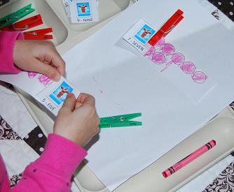 Count, Color, and Clip Reindeer Math Activity for Preschool