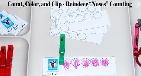 Reindeer Theme Math Mats for Preschool