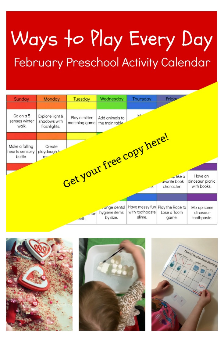 Preschool Free Printable Activity Calendar for February