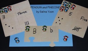 Penguin and Pinecone Math and Literacy Puzzles