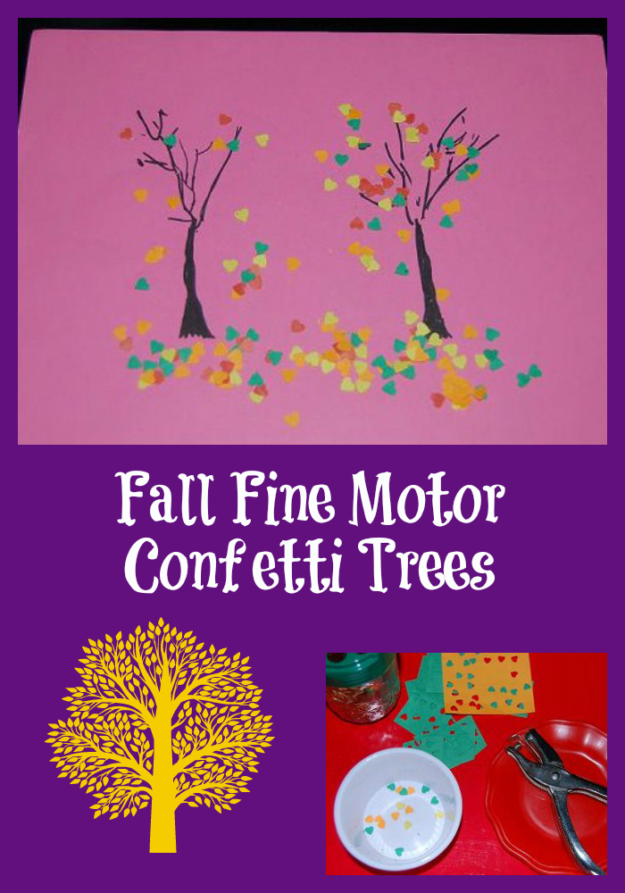 Fall Fine Motor Confetti Trees