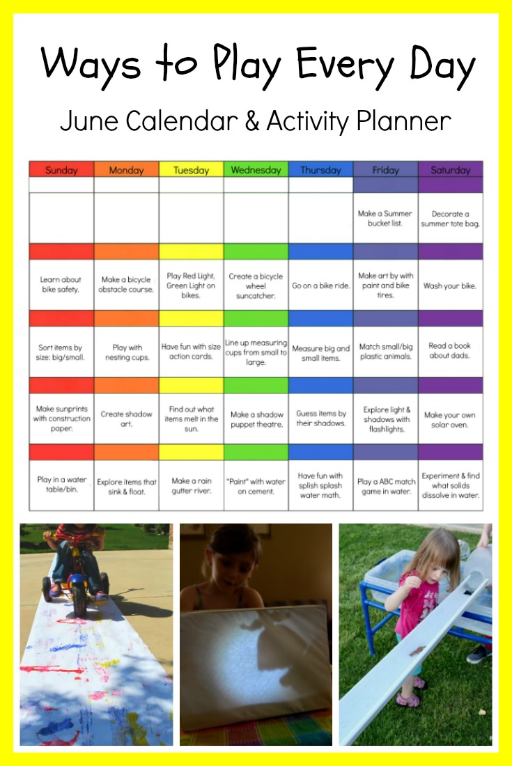 June Printable Activity Calendar for Preschool