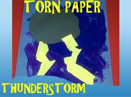 Torn Paper Thunderstorm Craft for Preschool and Kindergarten